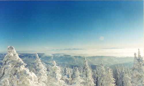 Jiří Jurzykowski - Piękny zimowy krajobraz na góry i ośnieżone drzewa